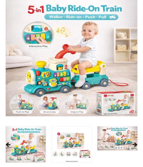 5 in 1 Multi Functional Baby Walker Train