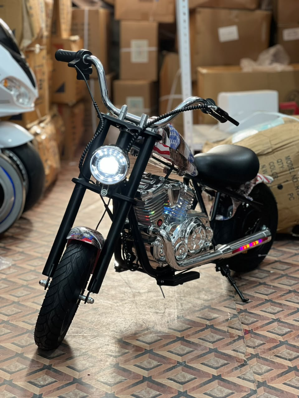24V Electric Harley Bike for Kids with LED Headlight